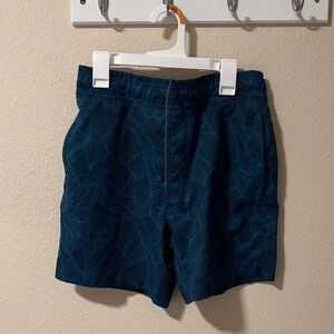 Mack Weldon Teal Leaf Print Shorts